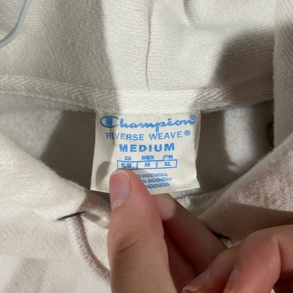 Champion Women's White Hoodie Sweater medium - Picture 4 of 4